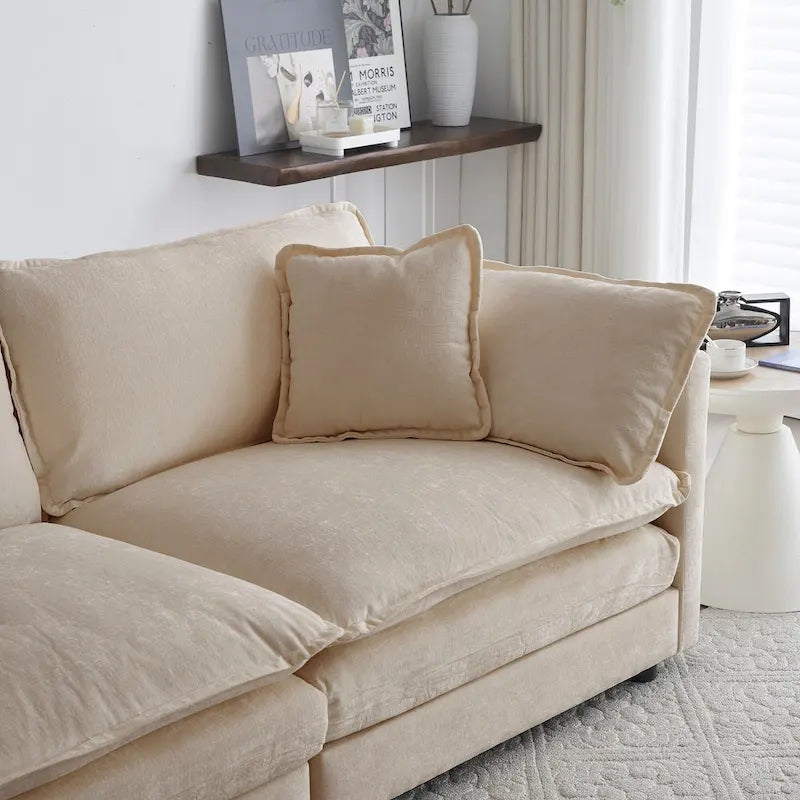 Modern Accent Chair with Ottoman Upholstered Armchair
