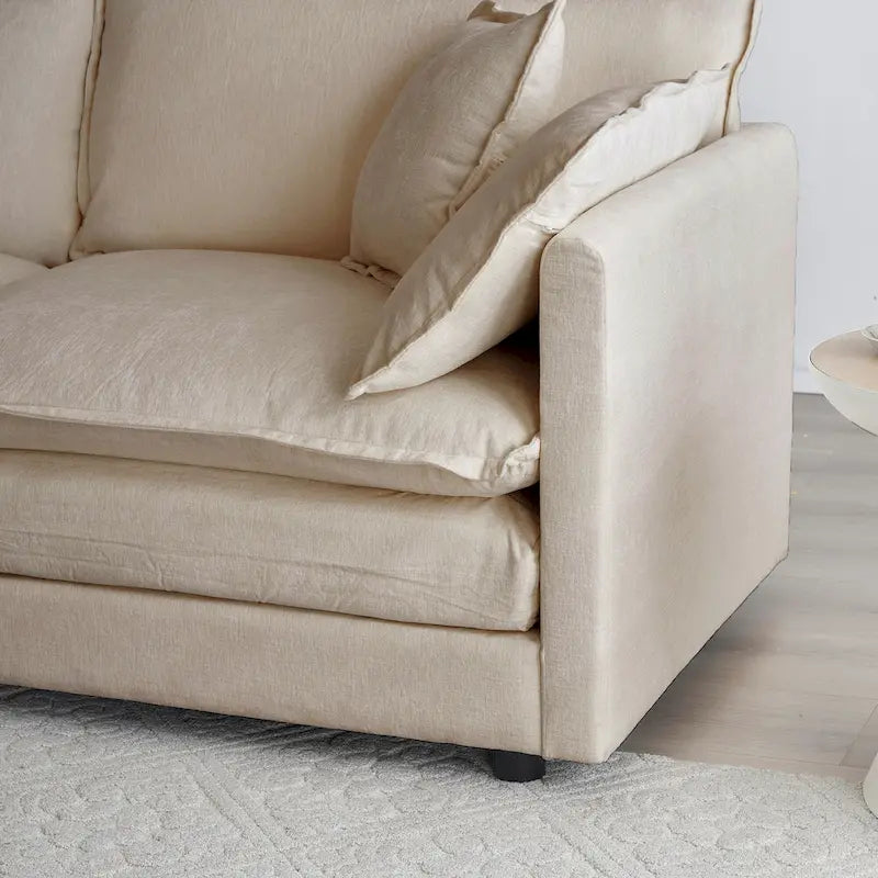Modern Accent Chair with Ottoman Upholstered Armchair