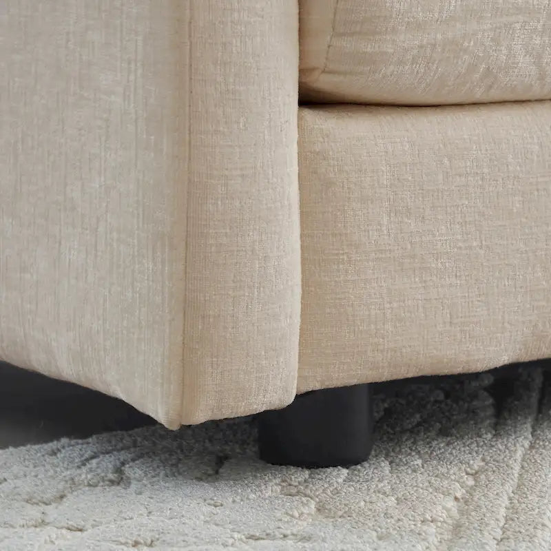 Modern Accent Chair with Ottoman Upholstered Armchair