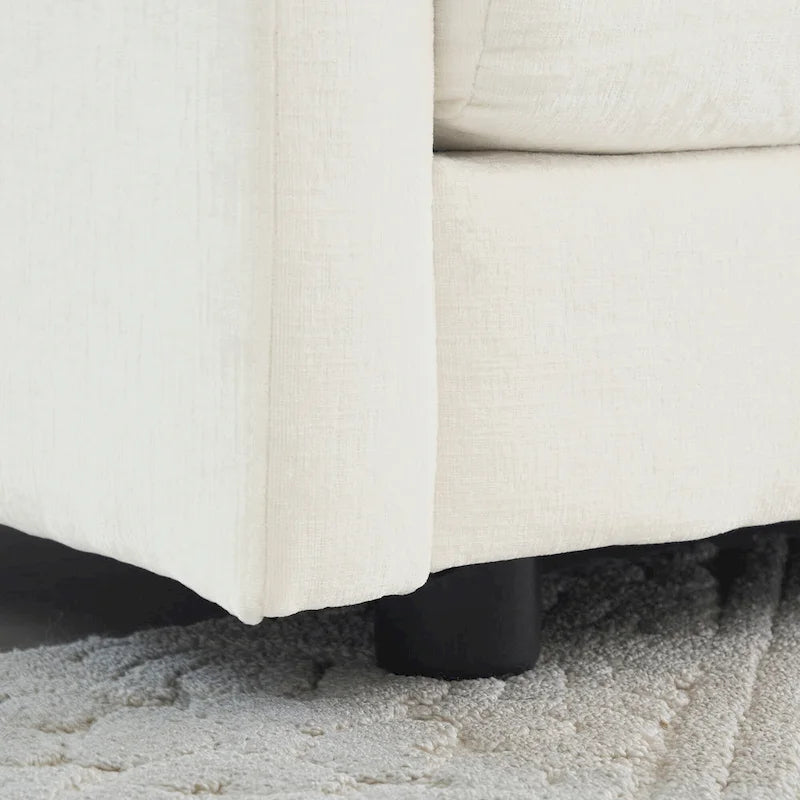 Modern Accent Chair with Ottoman Upholstered Armchair