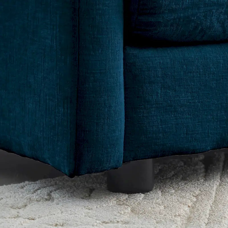 Modern Accent Chair with Ottoman Upholstered Armchair