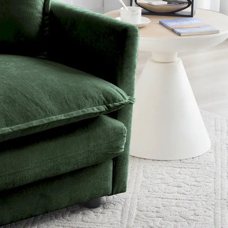 Modern Accent Chair with Ottoman Upholstered Armchair