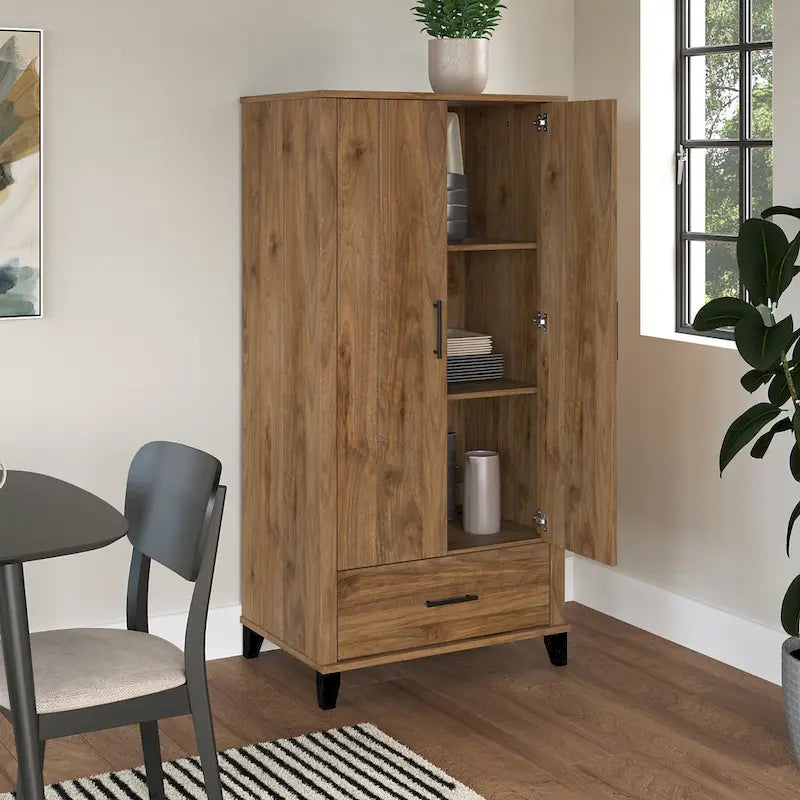 Tall Kitchen Pantry Cabinet with Drawer