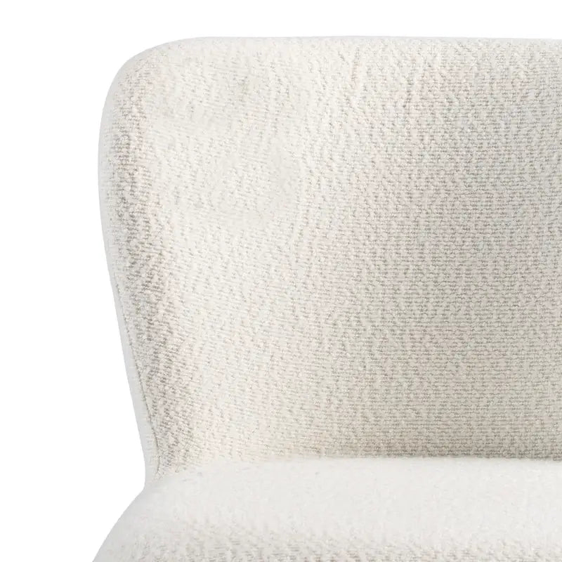 Modern Barstool, White Seat with Black Metal Legs and Gold-Tipped Ends, Contemporary Bar Chair, White