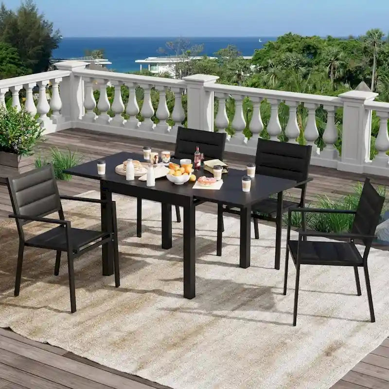 Expandable Outdoor Dining Table for Backyard and Deck - N/A