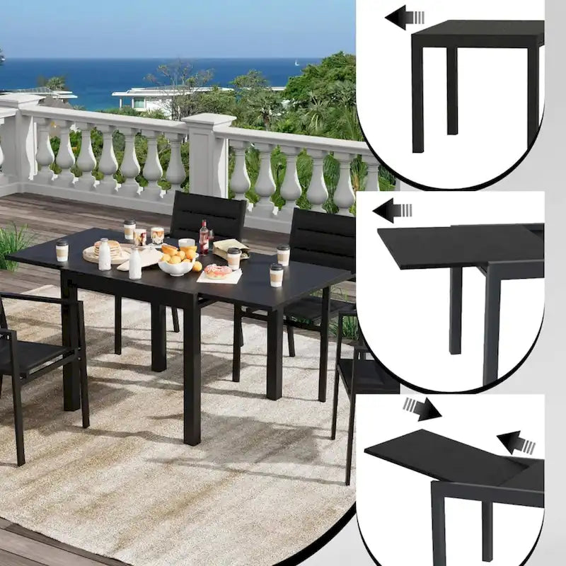 Expandable Outdoor Dining Table for Backyard and Deck - N/A