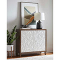Modern Wood 40 Console with with doors, TV Stand, Accent Cabinet, Entryway Console, Fully Assembled, Brown