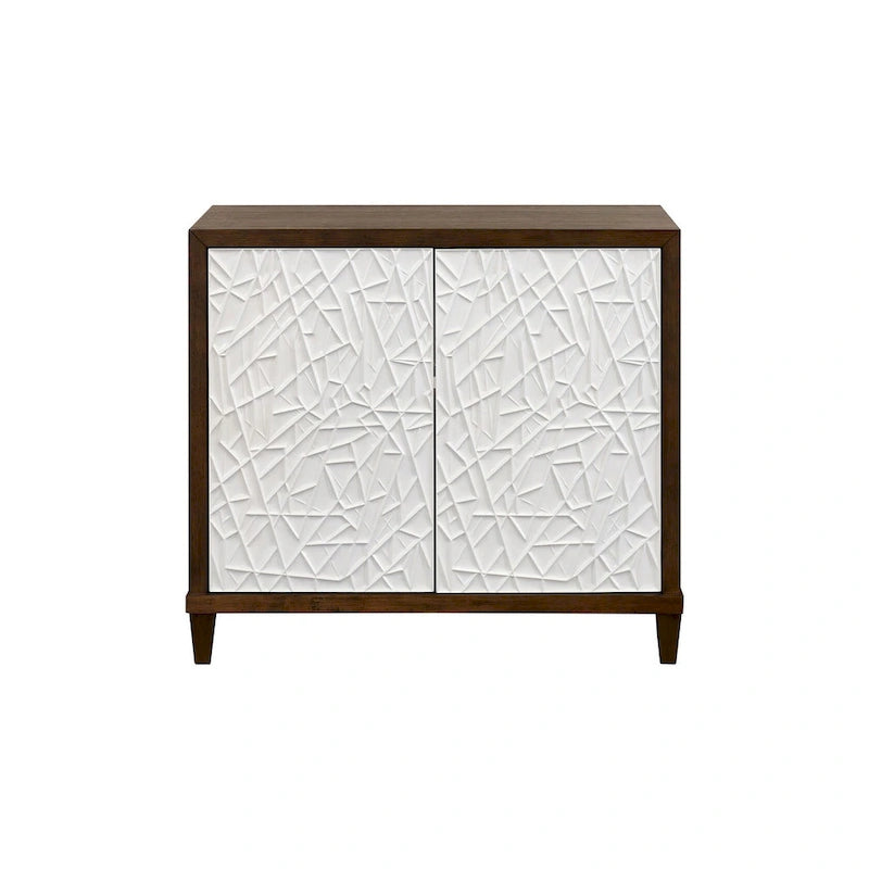 Modern Wood 40 Console with with doors, TV Stand, Accent Cabinet, Entryway Console, Fully Assembled, Brown