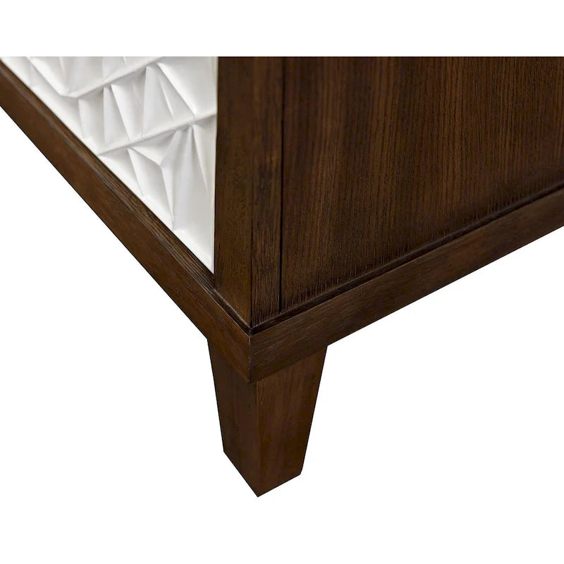 Modern Wood 40 Console with with doors, TV Stand, Accent Cabinet, Entryway Console, Fully Assembled, Brown
