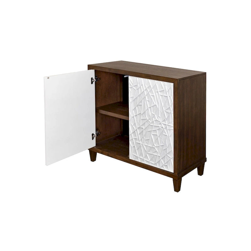 Modern Wood 40 Console with with doors, TV Stand, Accent Cabinet, Entryway Console, Fully Assembled, Brown
