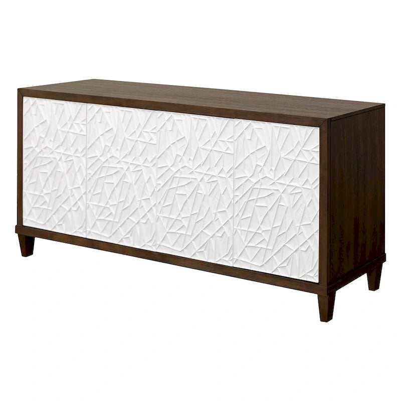 Modern Wood 40 Console with with doors, TV Stand, Accent Cabinet, Entryway Console, Fully Assembled, Brown