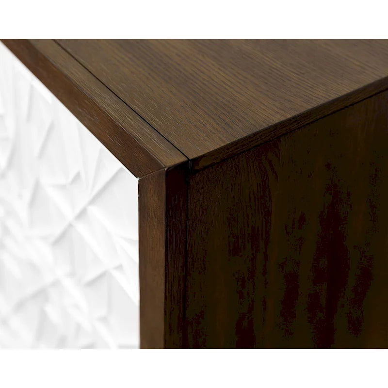 Modern Wood 40 Console with with doors, TV Stand, Accent Cabinet, Entryway Console, Fully Assembled, Brown