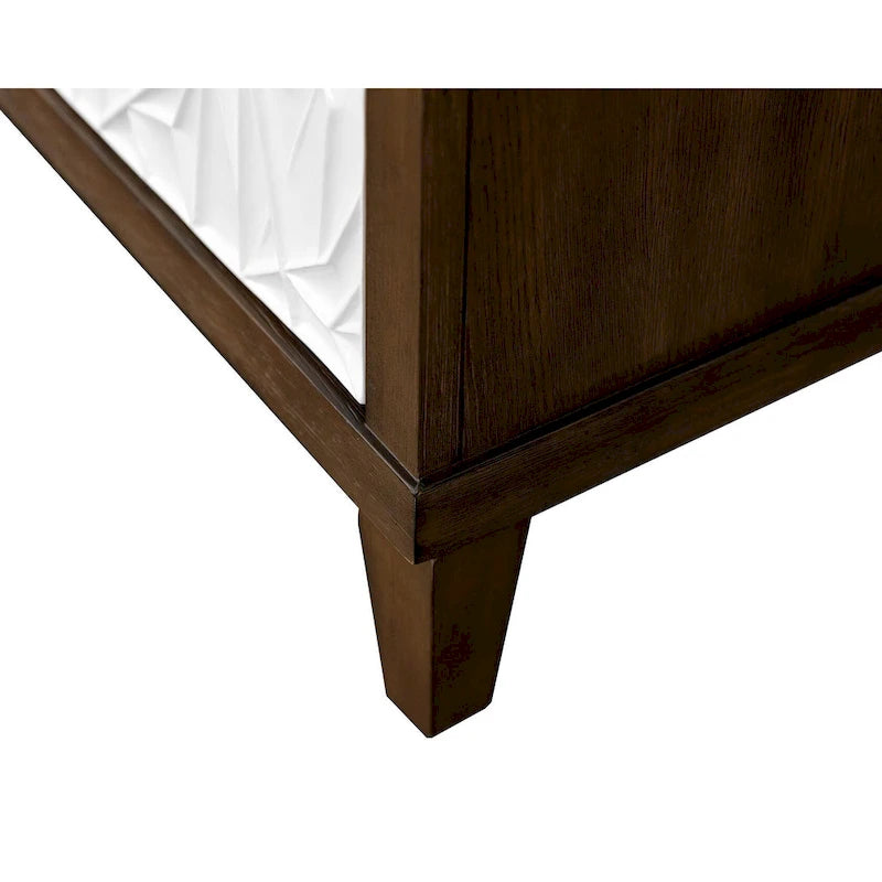 Modern Wood 40 Console with with doors, TV Stand, Accent Cabinet, Entryway Console, Fully Assembled, Brown