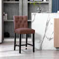 Classic Button Tufted Counter Stool Black Finished Legs
