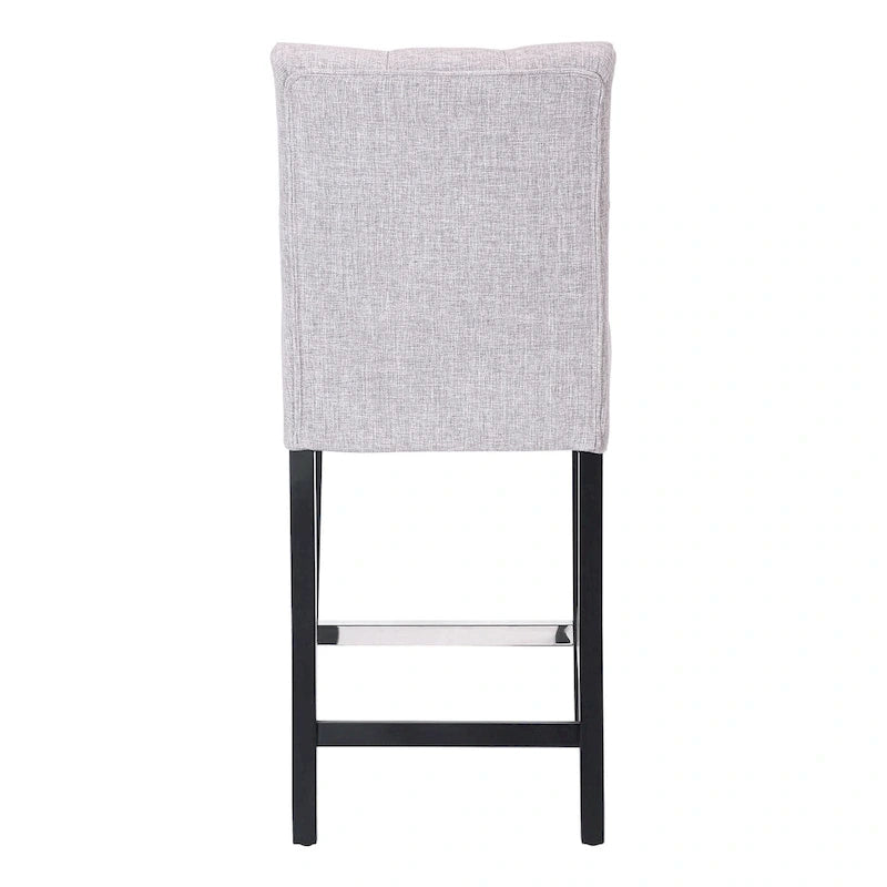 Classic Button Tufted Counter Stool Black Finished Legs