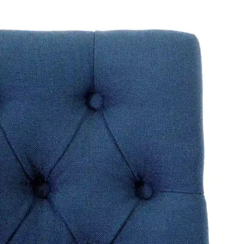 Classic Button Tufted Counter Stool Black Finished Legs