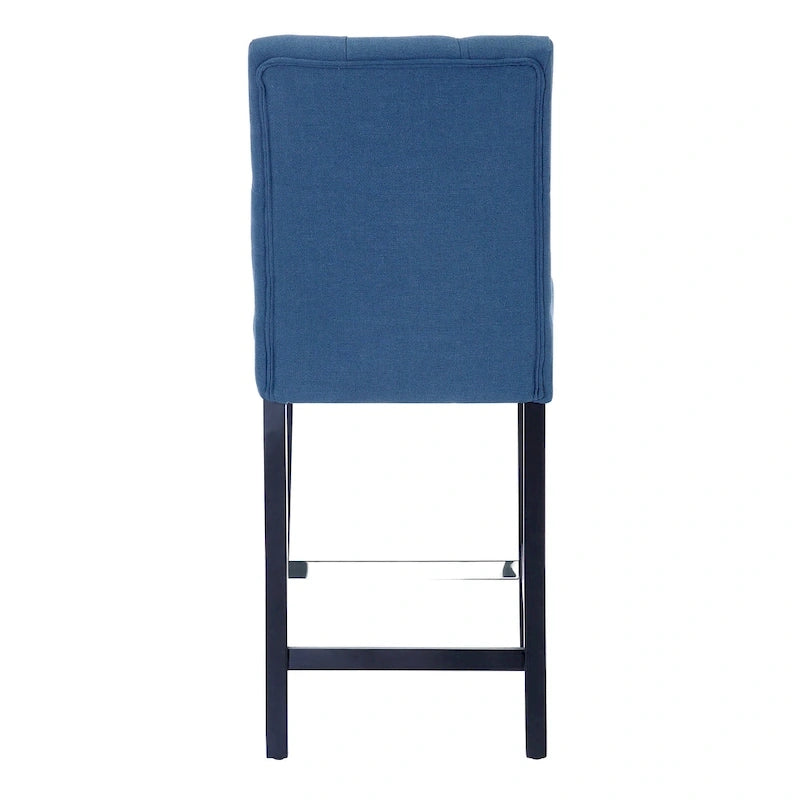 Classic Button Tufted Counter Stool Black Finished Legs