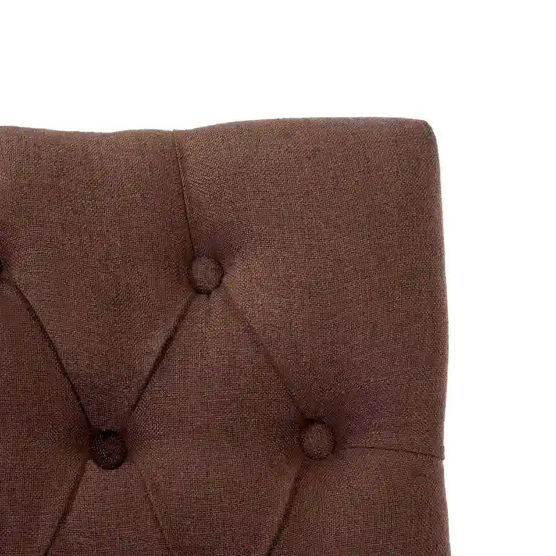 Classic Button Tufted Counter Stool Black Finished Legs