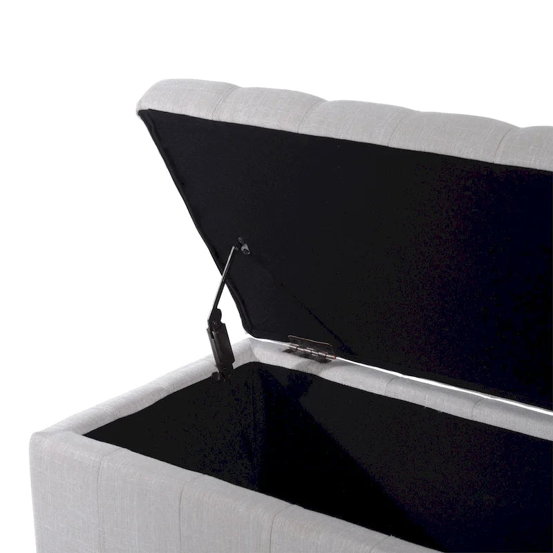 Fabric Tufted Storage Ottoman Bench