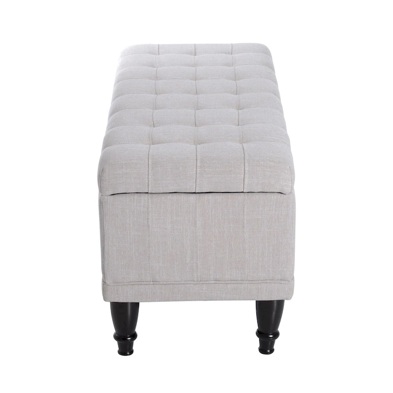 Fabric Tufted Storage Ottoman Bench