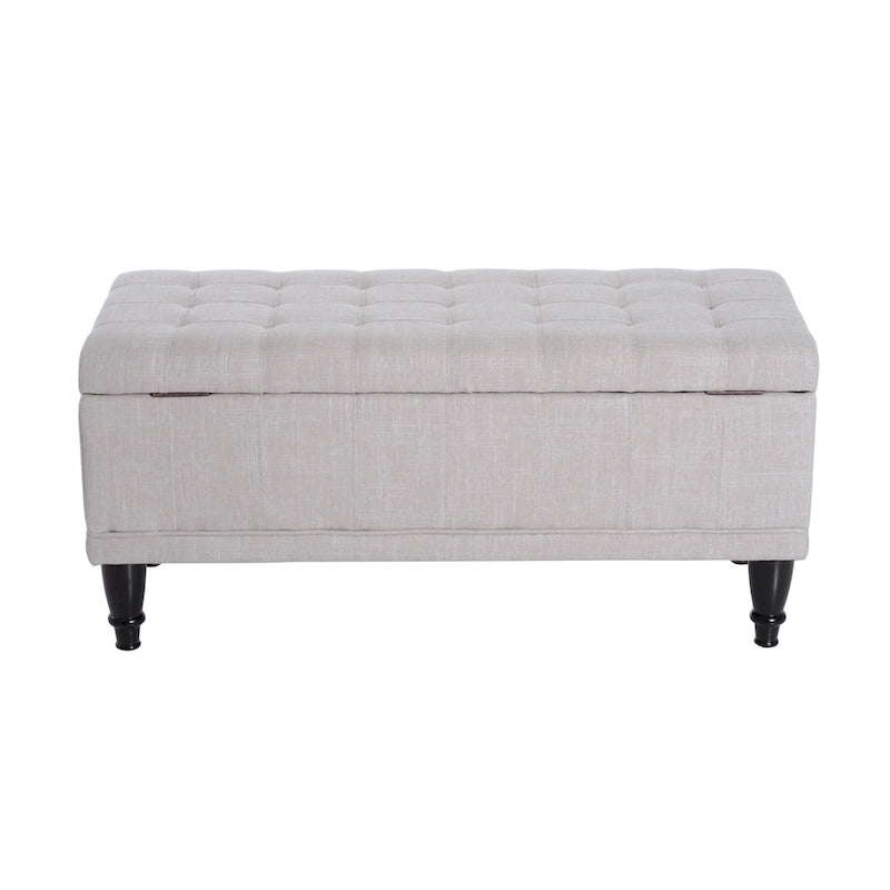 Fabric Tufted Storage Ottoman Bench