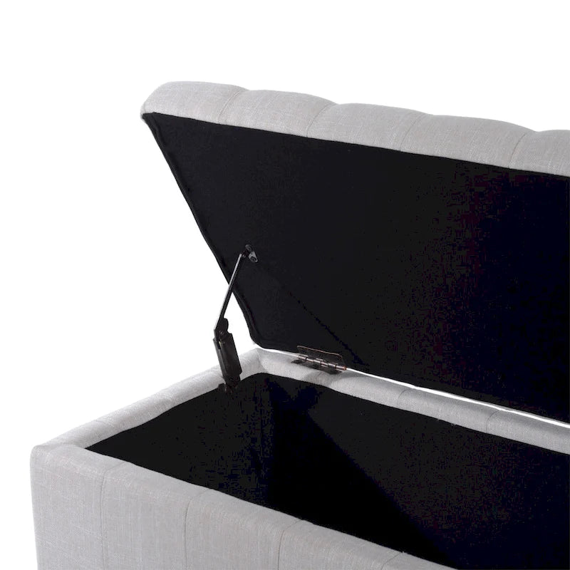 Fabric Tufted Storage Ottoman Bench