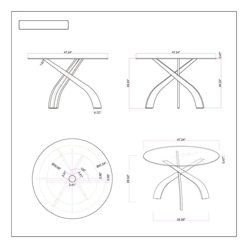 Round Glass Top Dining Table