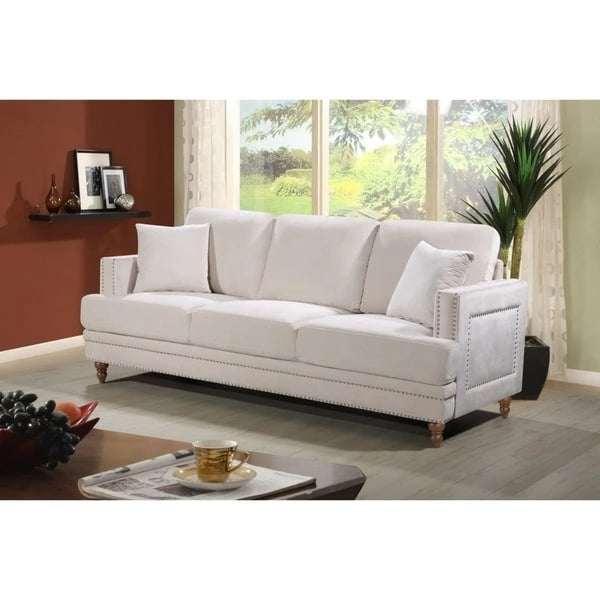 Velvet Upholstered Button-tufted Sofa