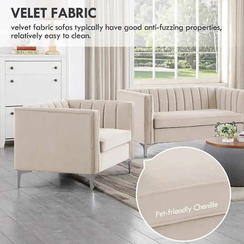 Upholstered Accent Living Room Loveseat