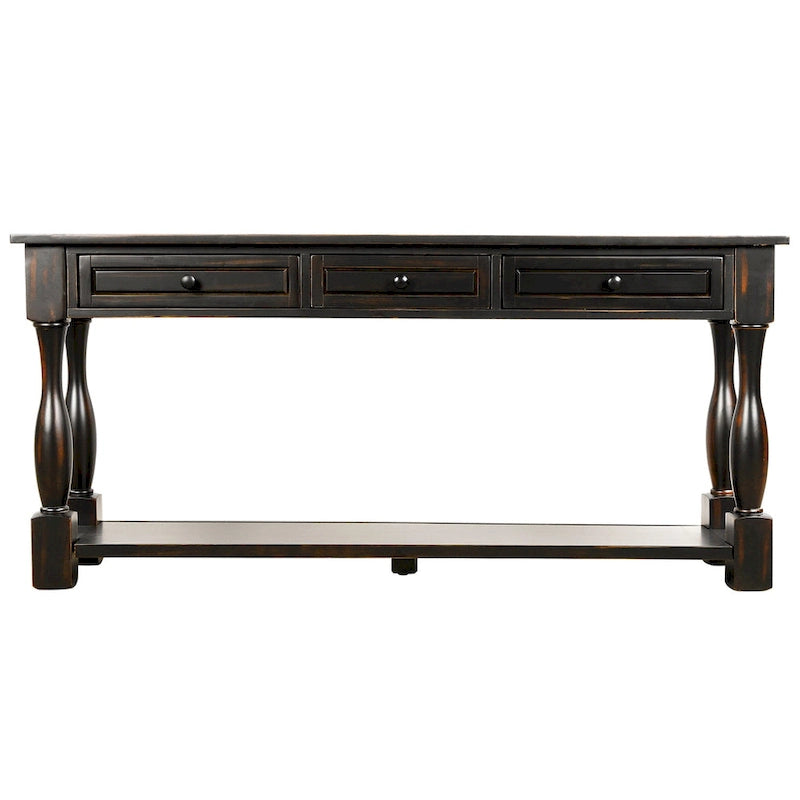 64 in. W Console Table with Drawers and Shelf