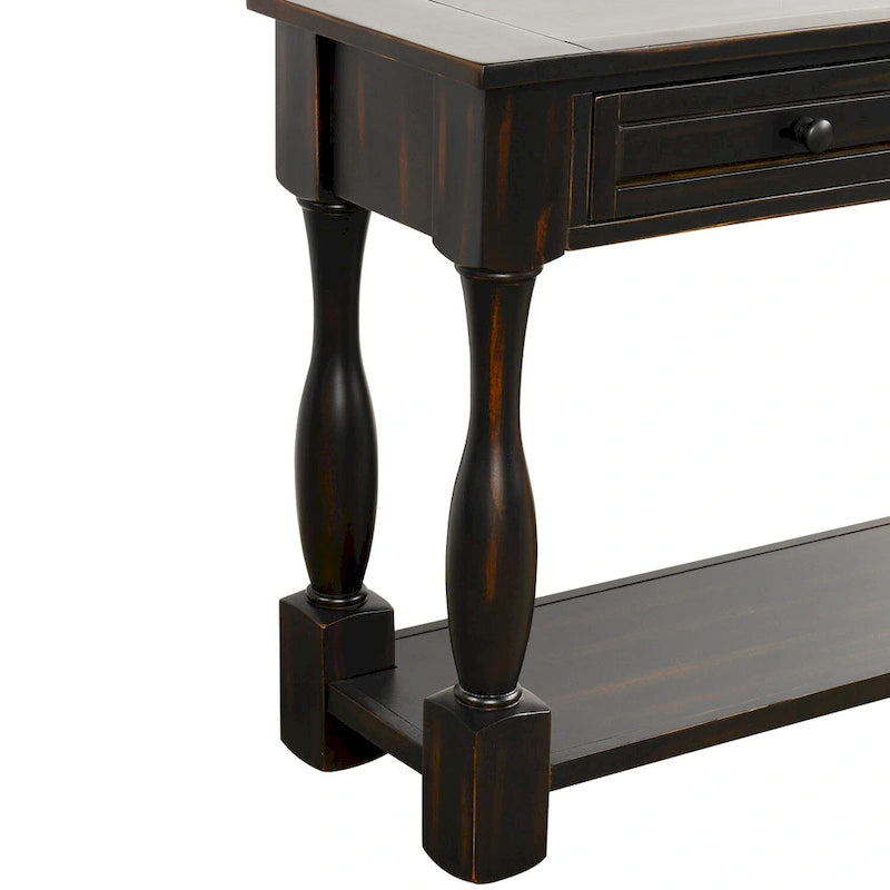 64 in. W Console Table with Drawers and Shelf