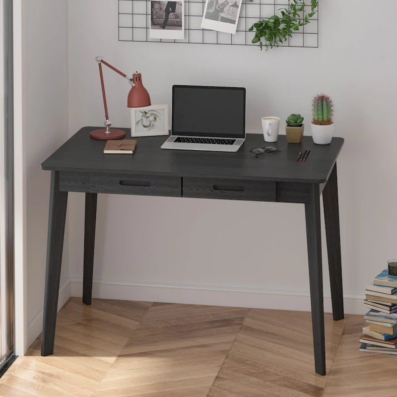 39.4W Classic Home Office Desk, Writing Desk With Drawers