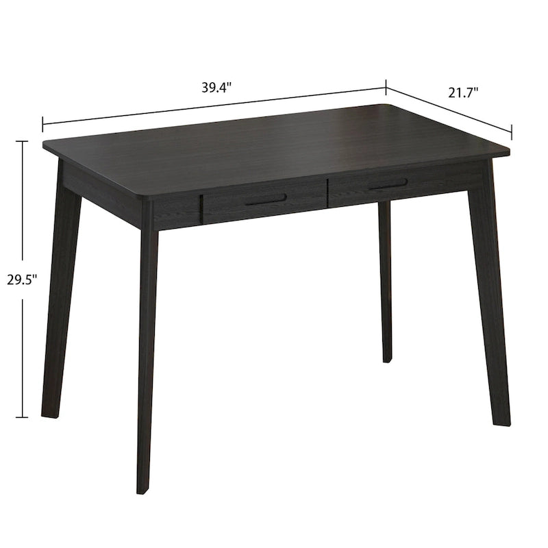 39.4W Classic Home Office Desk, Writing Desk With Drawers
