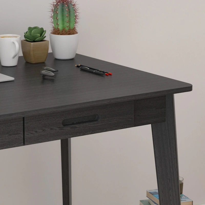 39.4W Classic Home Office Desk, Writing Desk With Drawers