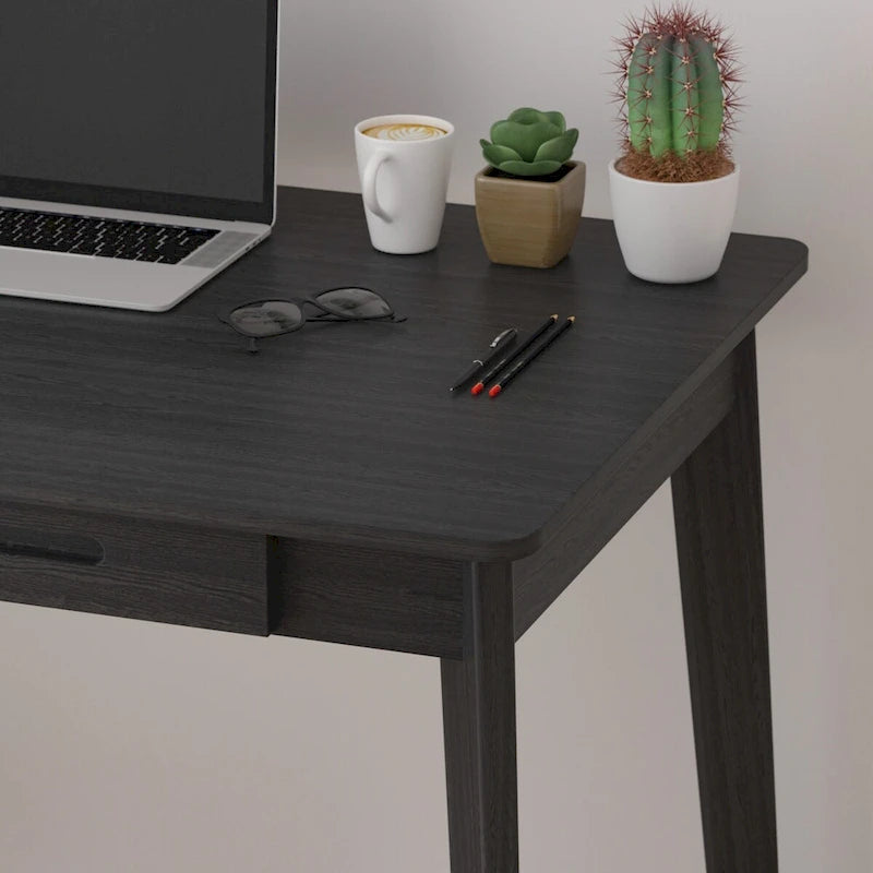 39.4W Classic Home Office Desk, Writing Desk With Drawers