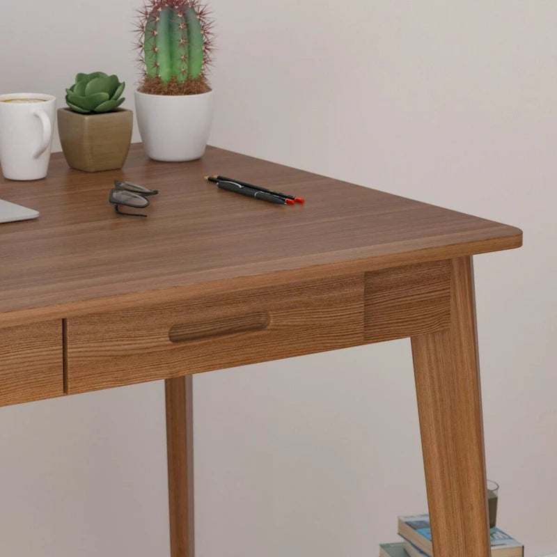 39.4W Classic Home Office Desk, Writing Desk With Drawers