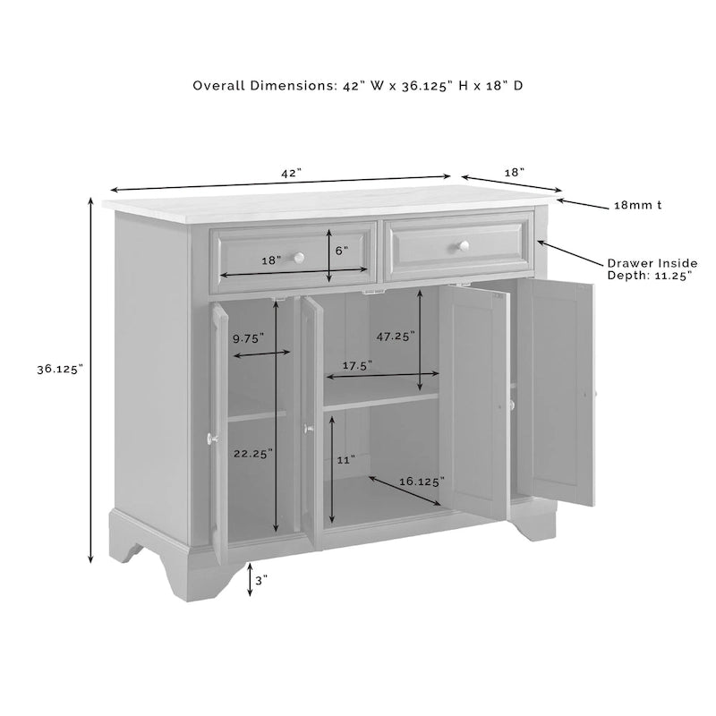 Kitchen Island/Cart - 18x42.13x36