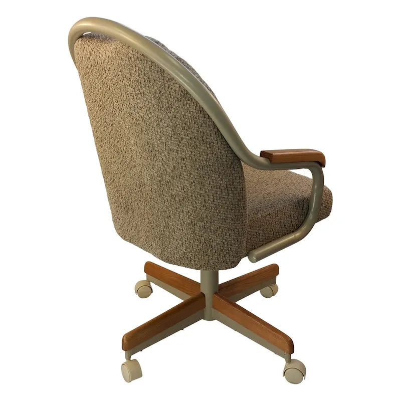 Caster Arm Chair in Wheat Tweed Fabric