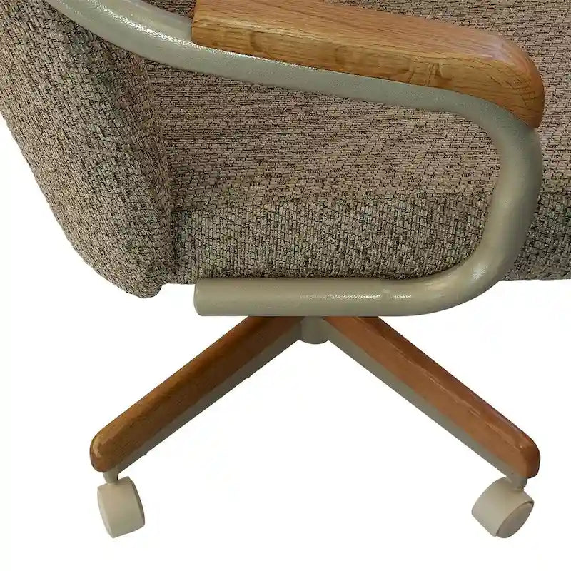 Caster Arm Chair in Wheat Tweed Fabric