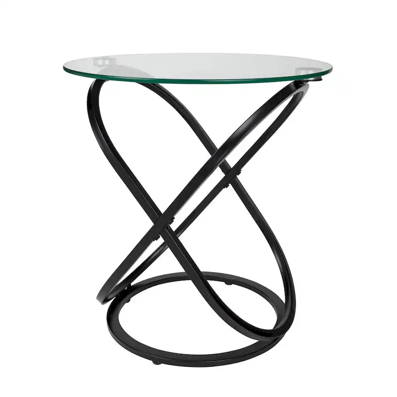 Tempered Glass Round End Table