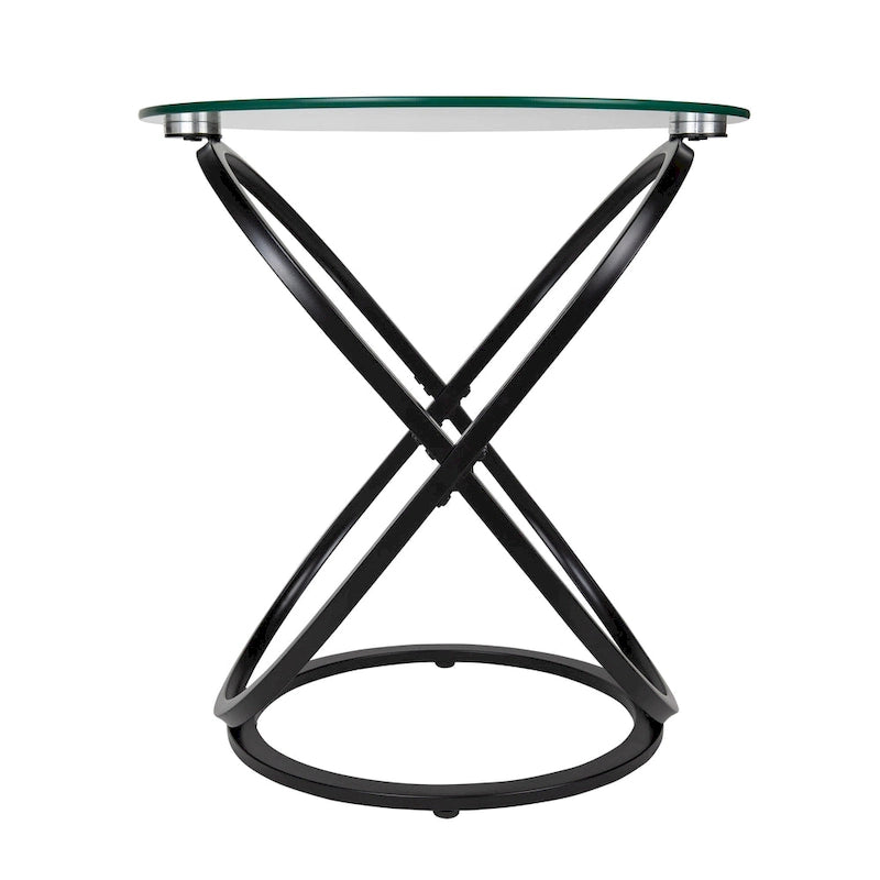 Tempered Glass Round End Table