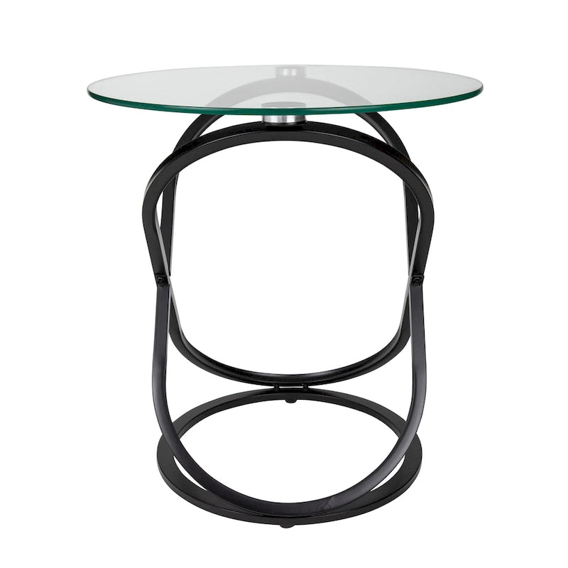 Tempered Glass Round End Table