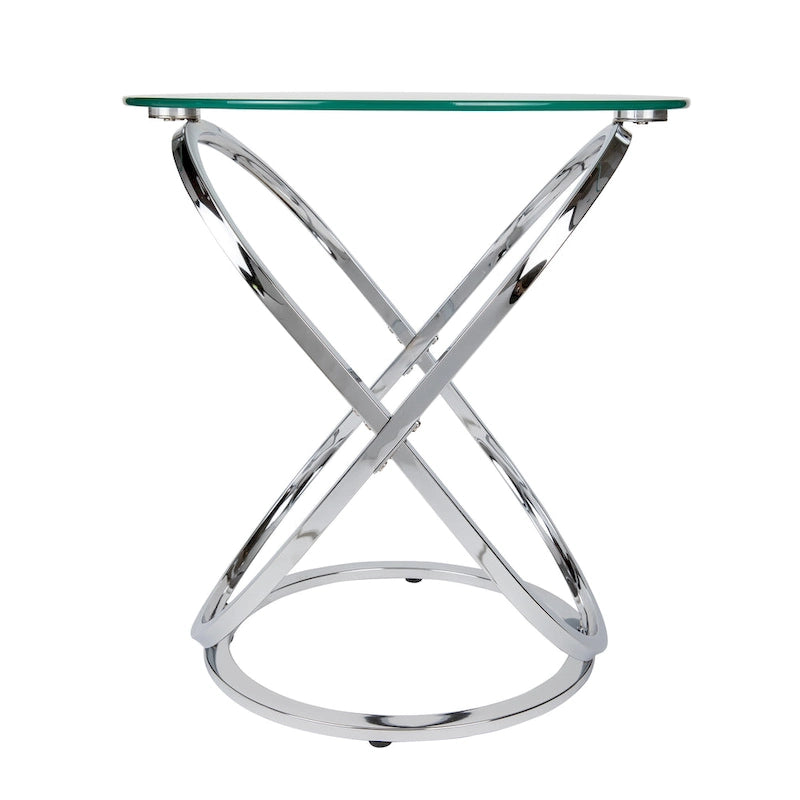 Tempered Glass Round End Table