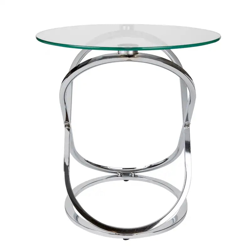 Tempered Glass Round End Table