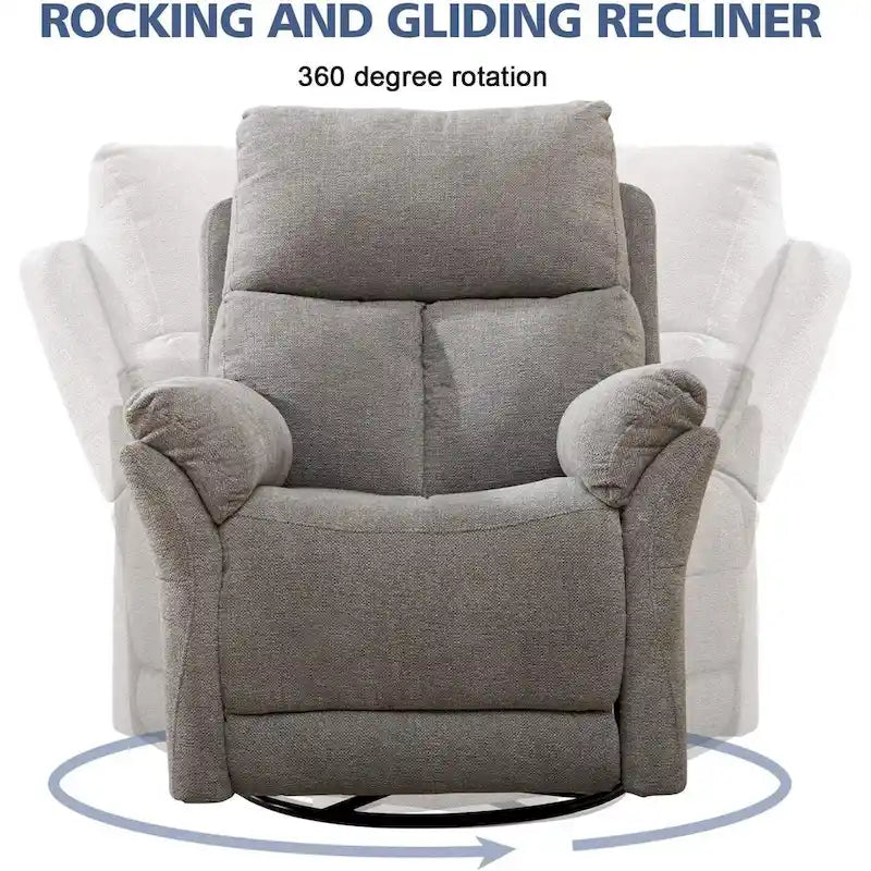 Manual Fabric Overstuffed Soft Rocking Recliner Chairs Sofa for Living Room