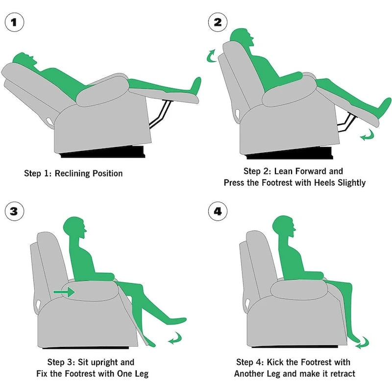 Manual Fabric Overstuffed Soft Rocking Recliner Chairs Sofa for Living Room