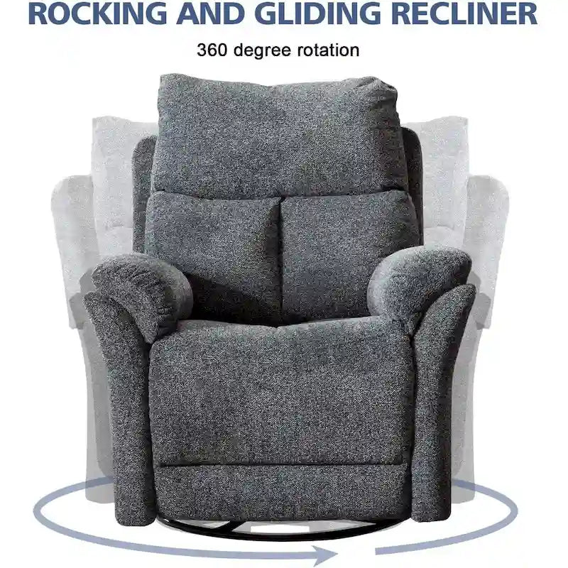 Manual Fabric Overstuffed Soft Rocking Recliner Chairs Sofa for Living Room
