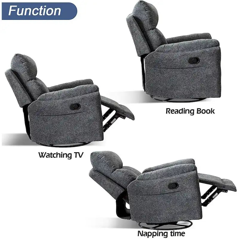 Manual Fabric Overstuffed Soft Rocking Recliner Chairs Sofa for Living Room