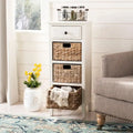 Distressed Black 4-Drawer Storage Side Table
