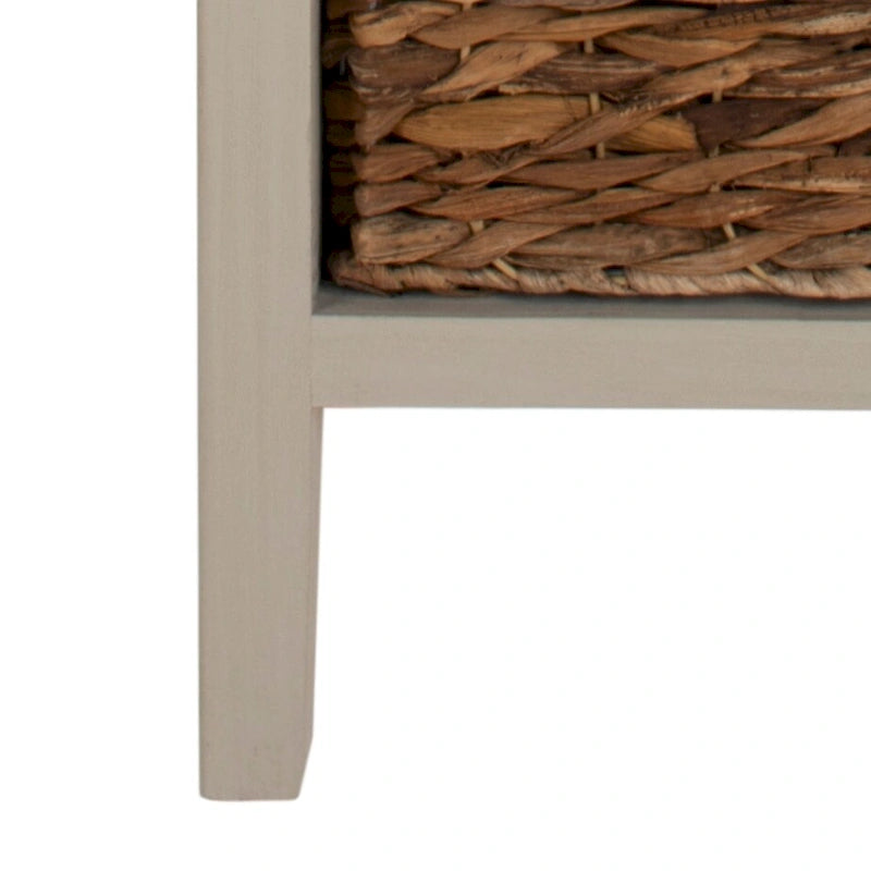 Distressed Black 4-Drawer Storage Side Table